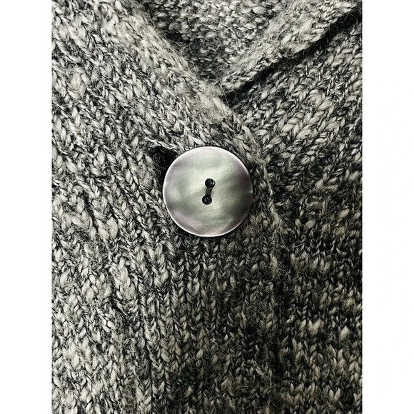 J Jill Open Cardigan Sz M Gray One Button Knit Wool Alpaca Blend Business Casual - Picture 2 of 8